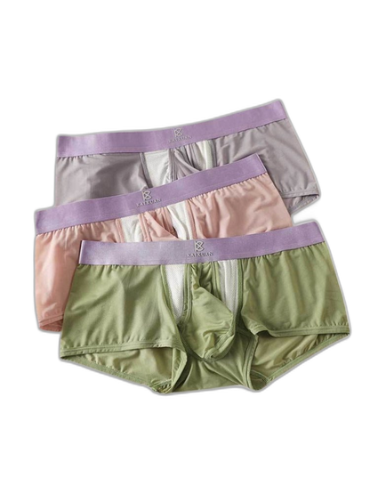 3 Pack Men's Supportive Pouch Lightweight Antibacterial Cooling Trunks