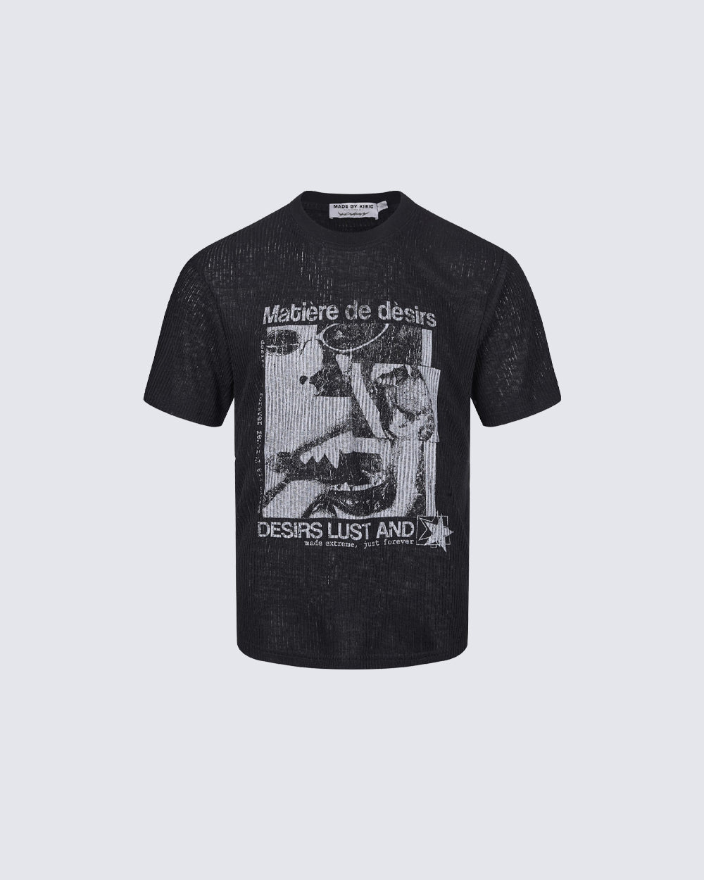 KIIKIO Vintage-Style Cutout Textured T-Shirt