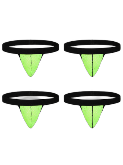 4 Pack Men's Single Pouch Ice Silk Sexy Thong