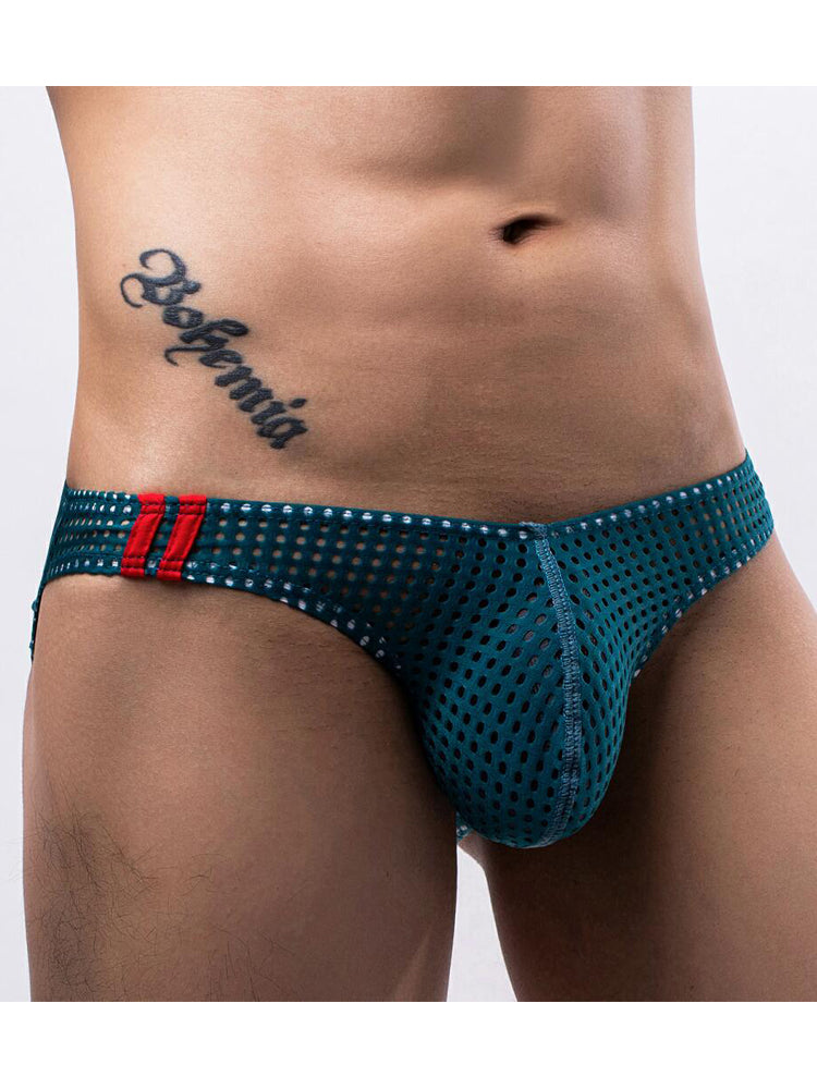 Men's Mesh Sexy Low Waist Spandex Briefs