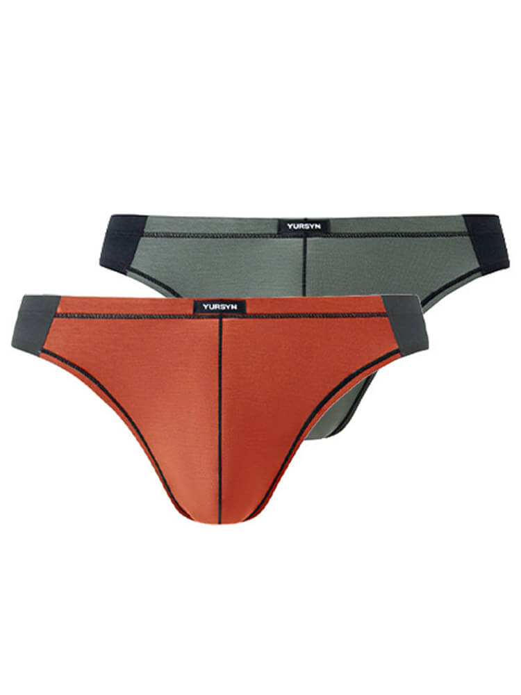 Men's Sexy Color-Blocked Modal Ice Silk Briefs