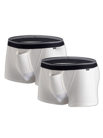 Solid Color Divided Pocket Trunks for Men