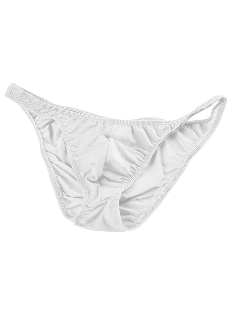 Men's Sexy Solid Color Ice Silk Low Waist Briefs