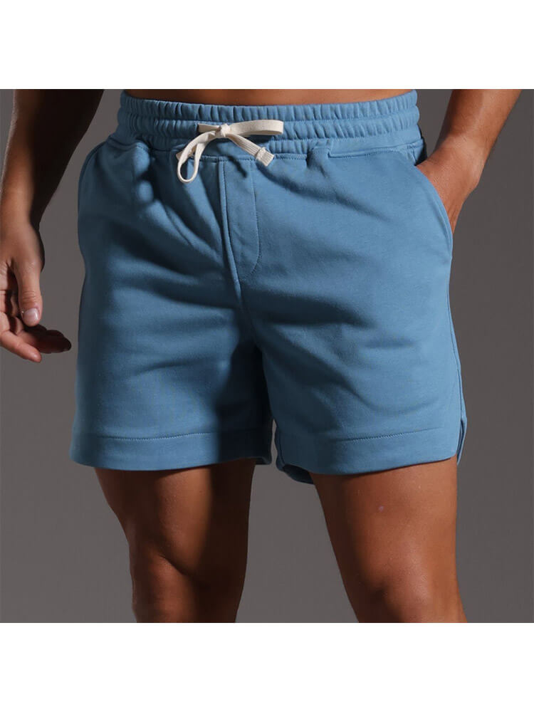 Men's Casual Fitness Running Solid Color Slits Shorts