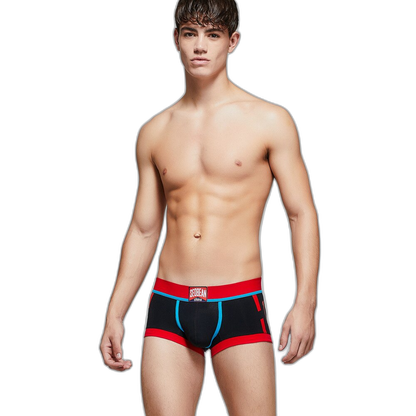 SEOBEAN Athletic Print Cotton Boxer Briefs