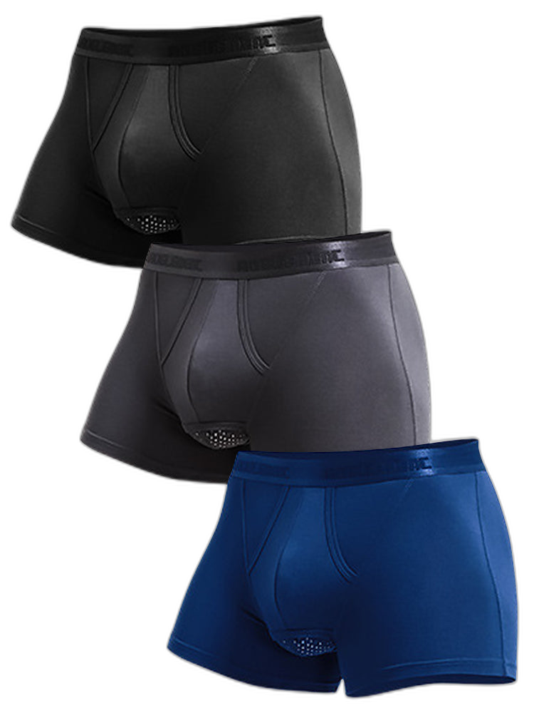 3 Pack Men's Separated Pouch Mesh Support Trunks