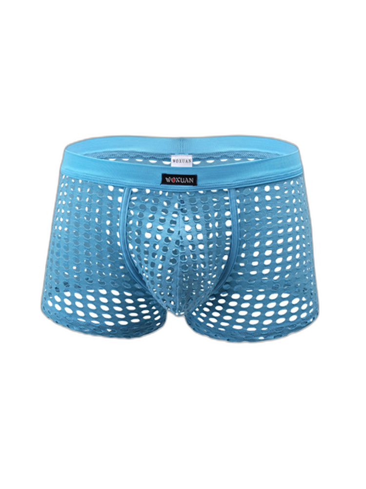 2 Pack Men's Hollow Mesh Sexy Trendy Moisture-Wicking Trunks
