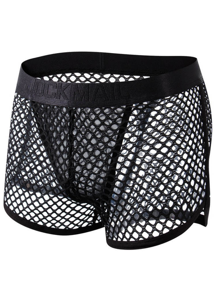 Men's Sexy Low-Rise Mesh See-Through Boxer Briefs