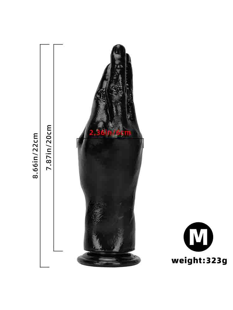 Black Hand Shape Suction Cup Anal Plug