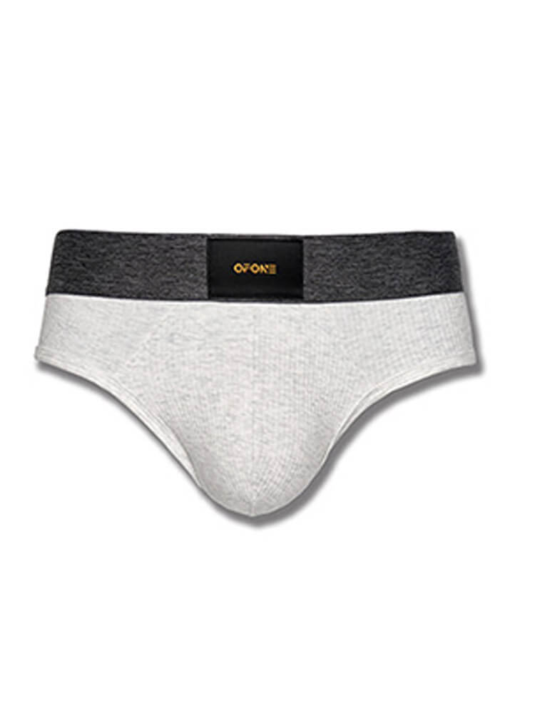 Men's Fashionable Wide Belt Ribbed Cotton Briefs