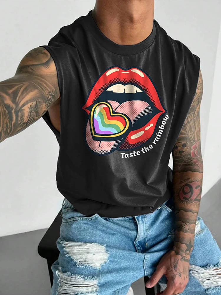 Men's Mouth Taste The Rainbow Wide Shoulder Vest