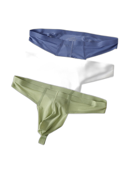 3 Pack Men's Solid Color Seamless Comfort Quick-Dry Breathable Thongs