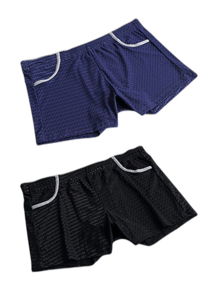 2 Pack Loose Home Underwear Breathable Mesh Shorts