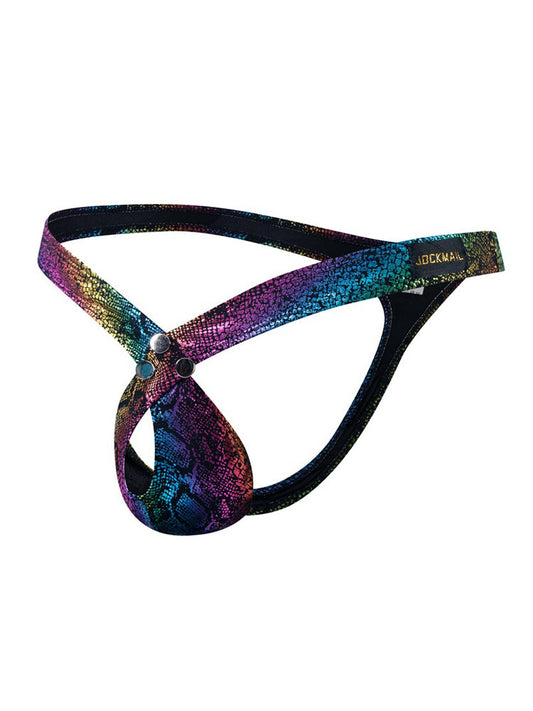 Jockmail High Stretch Snake Print Polyester Thongs