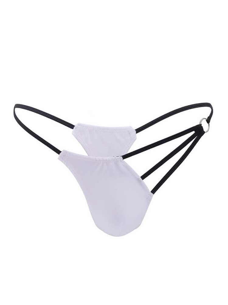 Men's Sexy Openwork Color-Blocked Thin Strap Thong