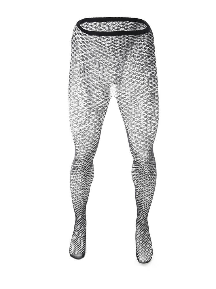 Men's Sexy Jacquard Sheer Mesh Fishnet Stockings