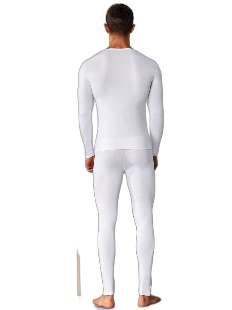Men's Splicing Lines Cotton Thermal Underwear Set