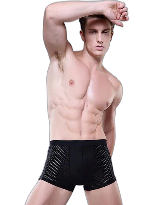4 Pack Men’s Breathable Mesh Trunks with Antibacterial Fabric