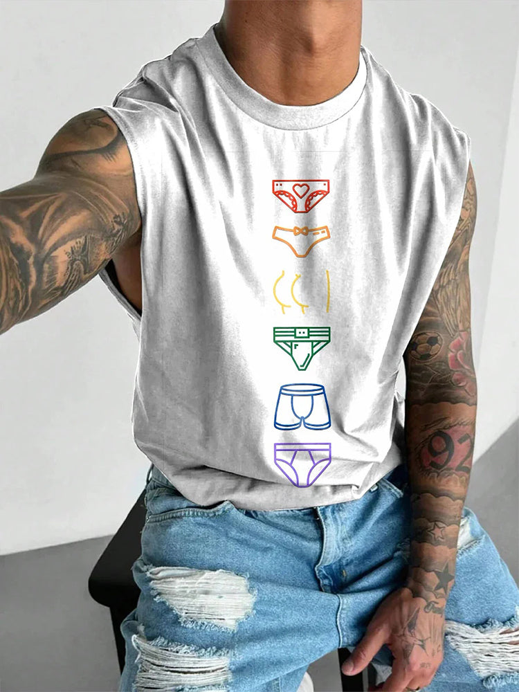 Men's Colorful Rainbow LGBTQ Print Vest Top