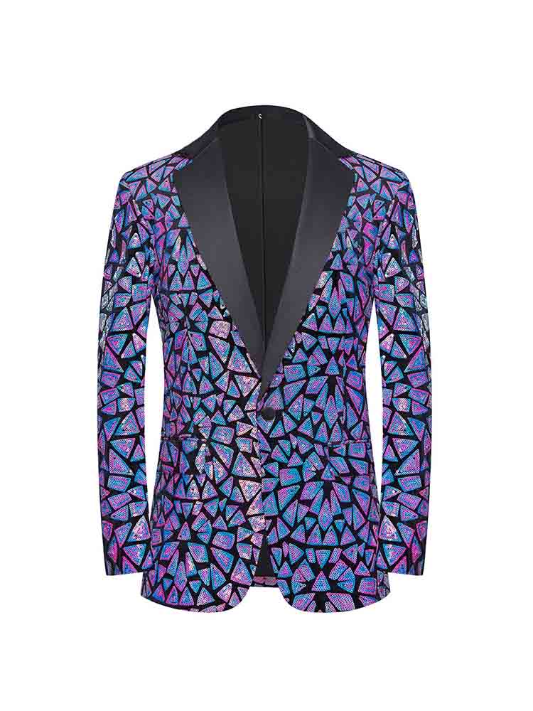 Men's Triangular Sequined Suit Jacket 