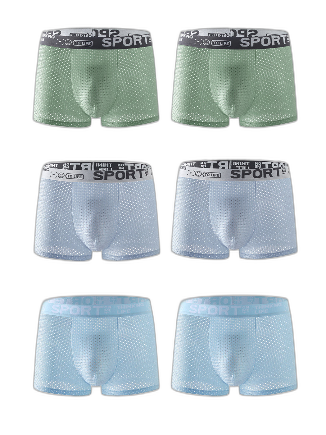 6 Pack Men’s Contour Pouch Mesh Trunks