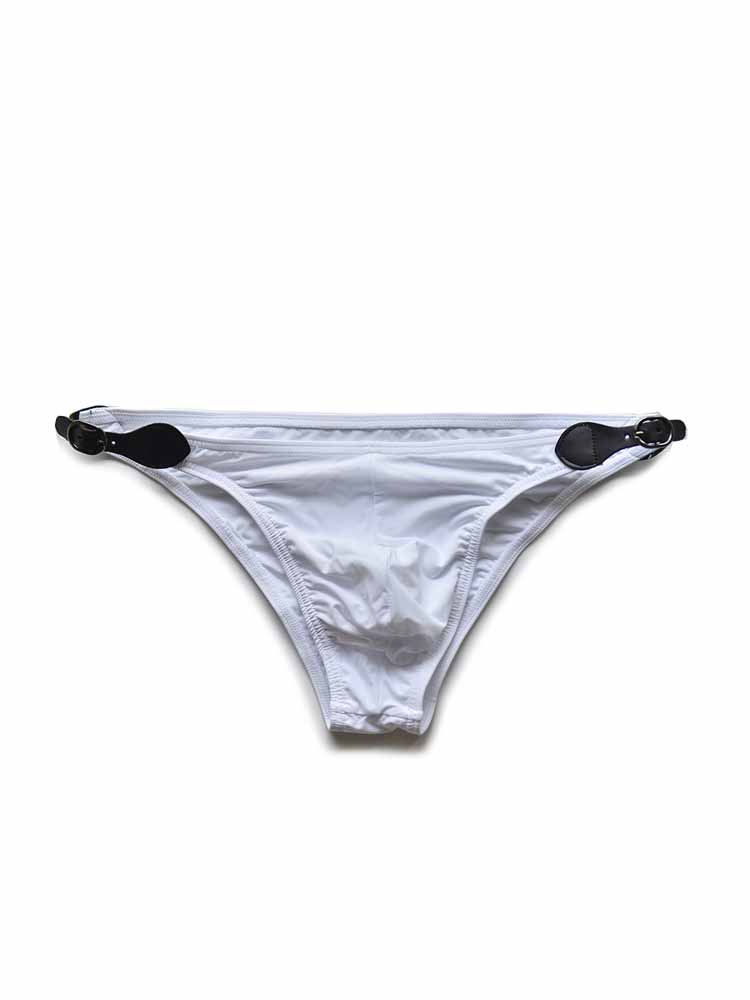 D.M Men's Double Side Button Low Rise Briefs