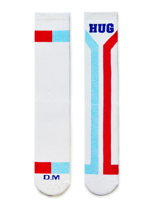 Color Blocked Cotton Letter Sports Thigh-high Socks