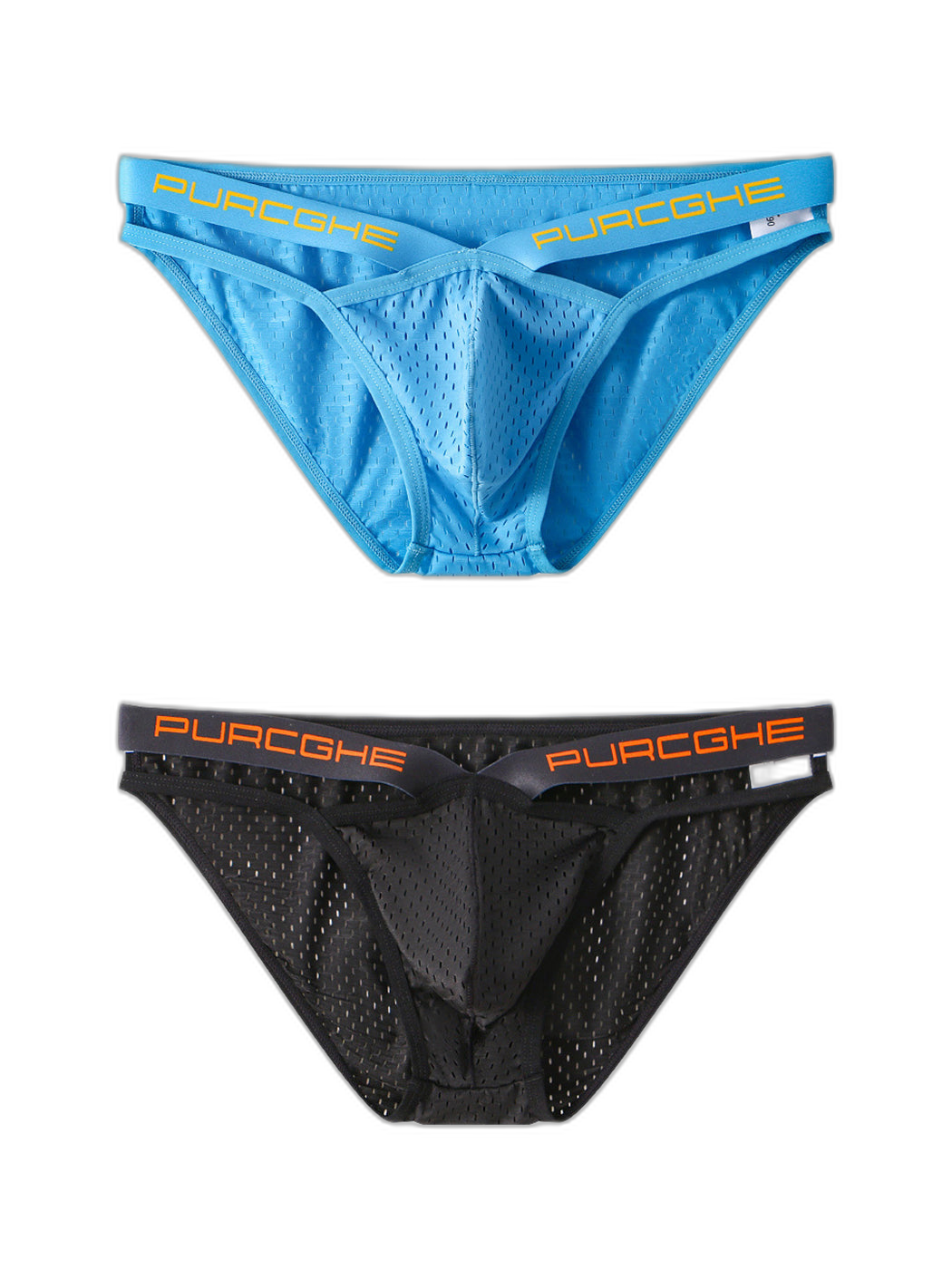 2 Pack Sexy Hollow Out Mesh Briefs for Men