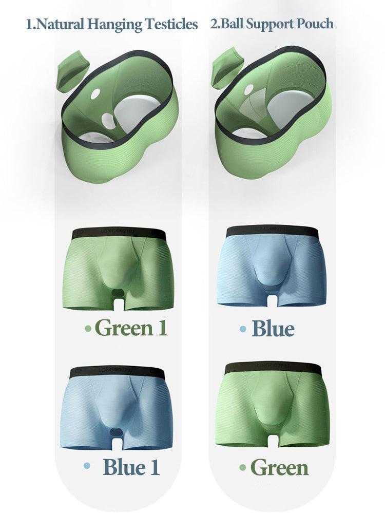 Men's Cooling Separate Pouch Boxer Briefs Dual Pouch Underwear