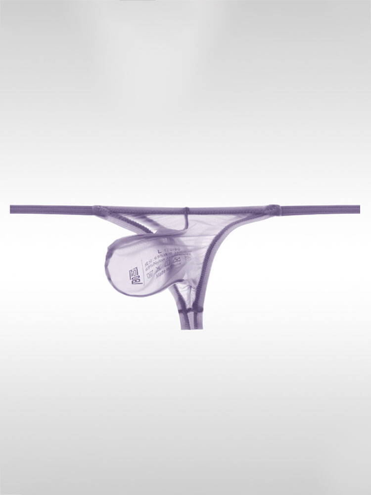 Men's Sexy Sheer U-Bulge Pouch Ice Silk Thong