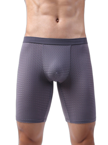 3 Pack Men’s Anti-chafing Mesh Long Boxer Briefs
