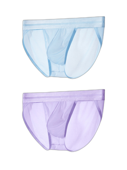 2 Pack Men's Ultra-Soft Ice Silk Quick-Dry Smooth Cooling Briefs