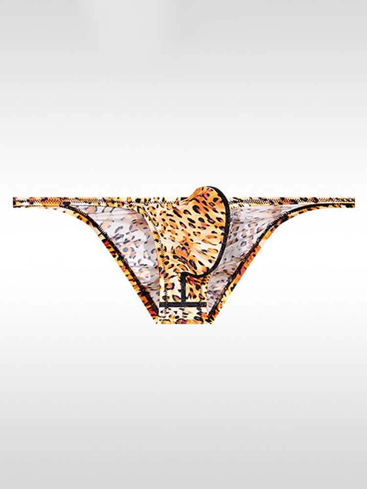 Men's Sexy Tight Contoured-Pouch Animal-Print Briefs