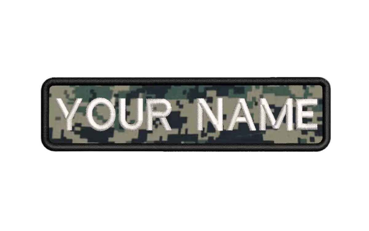 Custom Patch 10cmX2.5cm Cammo/White