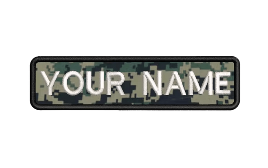 Custom Patch 10cmX2.5cm Cammo/White