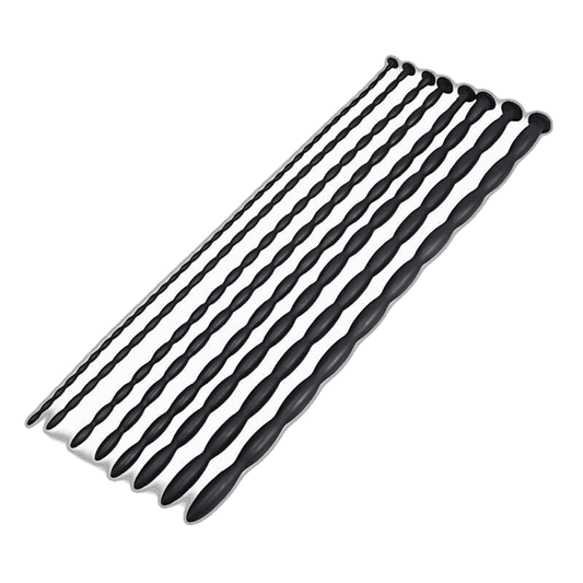 Ribbed Silicone Urethral Sounding Set - 8 Pcs