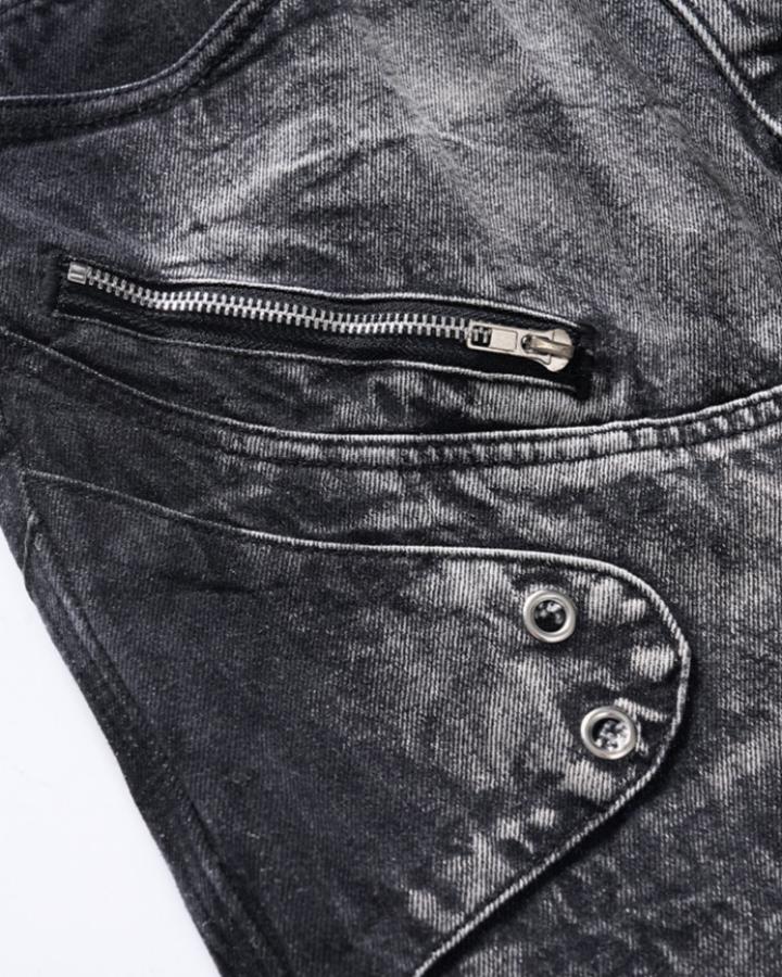 KIIKIO Punk Grommet Panel Flared Jeans