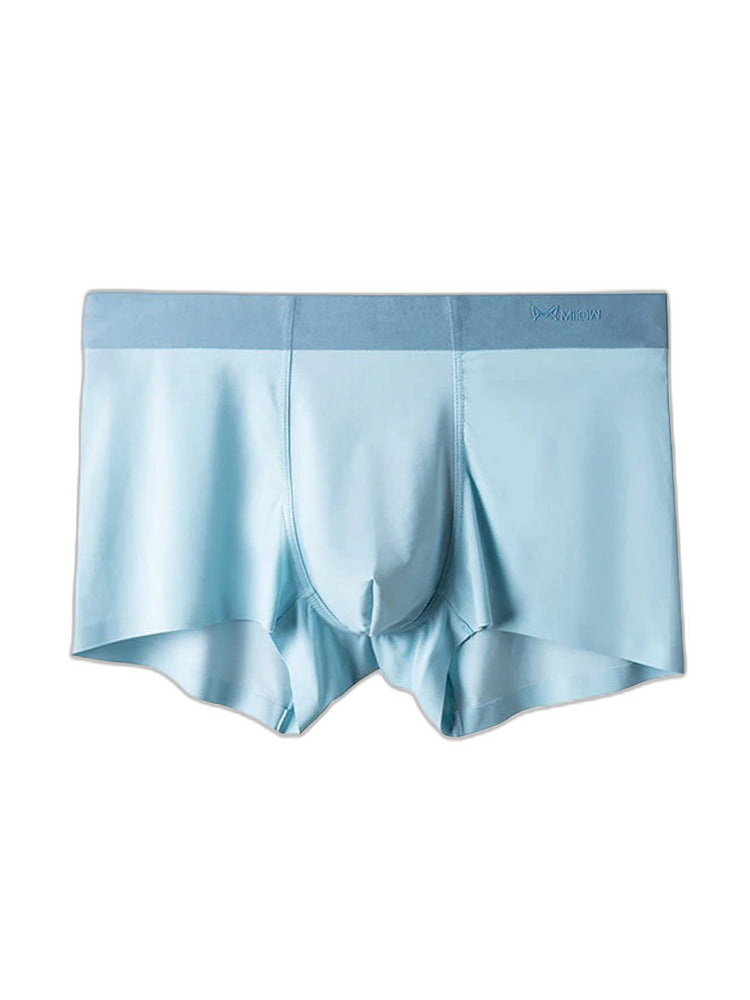 3 Pack Men's Ultra-thin Ice Silk Seamless Solid Trunks