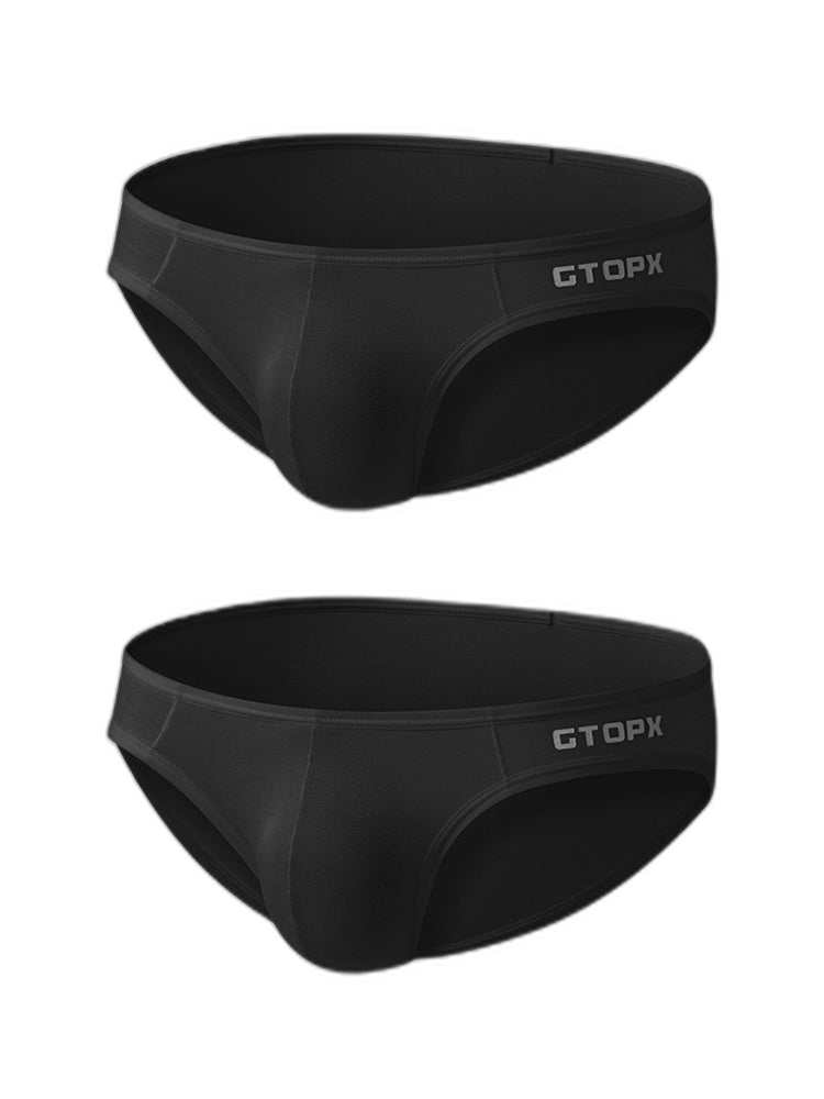 2 Pack Men's U-Shaped Pouch Single Layer Moisture-Wicking Comfortable Sexy Bikini