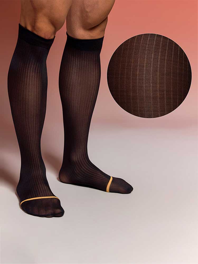 Men's Vertical Striped Business Suit Long Socks