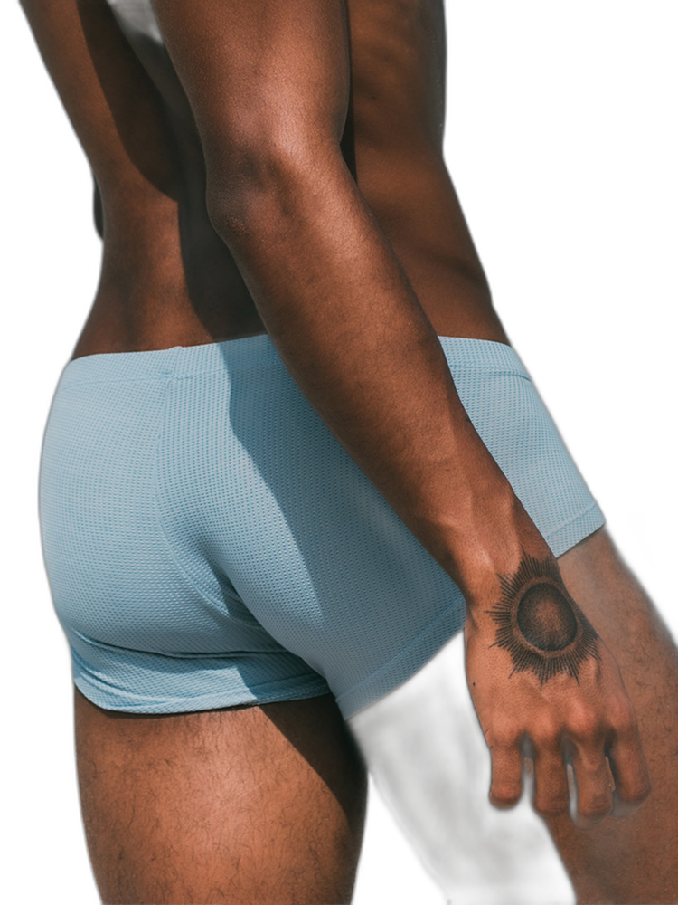 2 Pack Men's Sexy Short Legs Trunks With Large Pouch