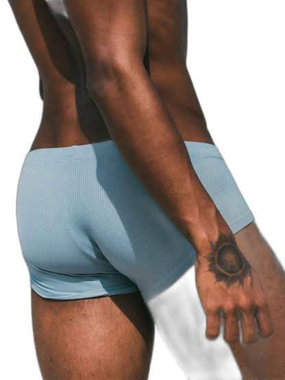 2 Pack Men's Sexy Short Legs Trunks With Large Pouch