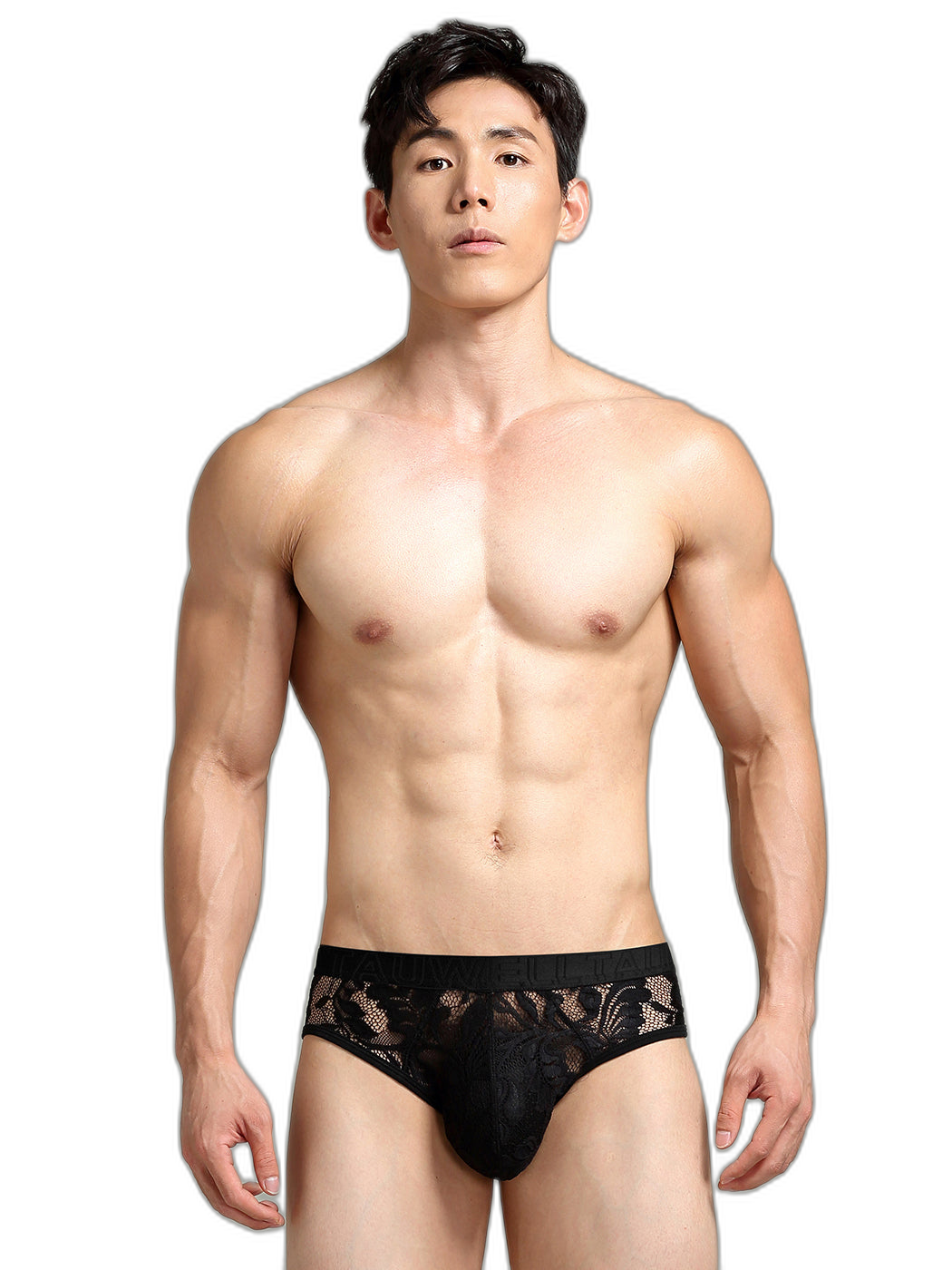 Men's Sexy Lace Semi-Sheer Trunks