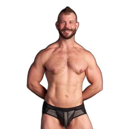 Mr S Leather Neo Air Mesh All Access Brief | Black/Grey