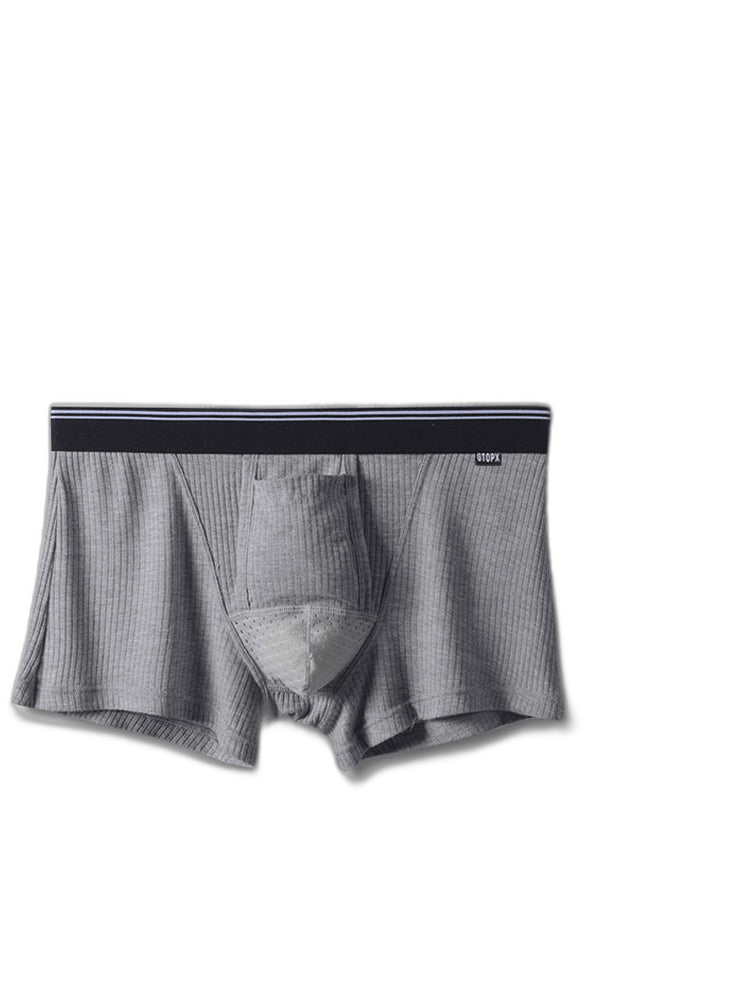 Solid Color Divided Pocket Trunks for Men