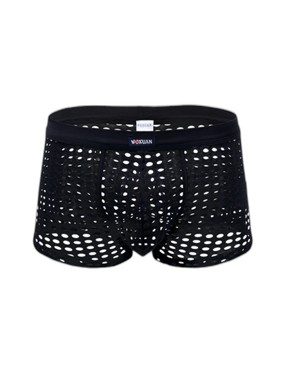 2 Pack Men's Hollow Mesh Sexy Trendy Moisture-Wicking Trunks