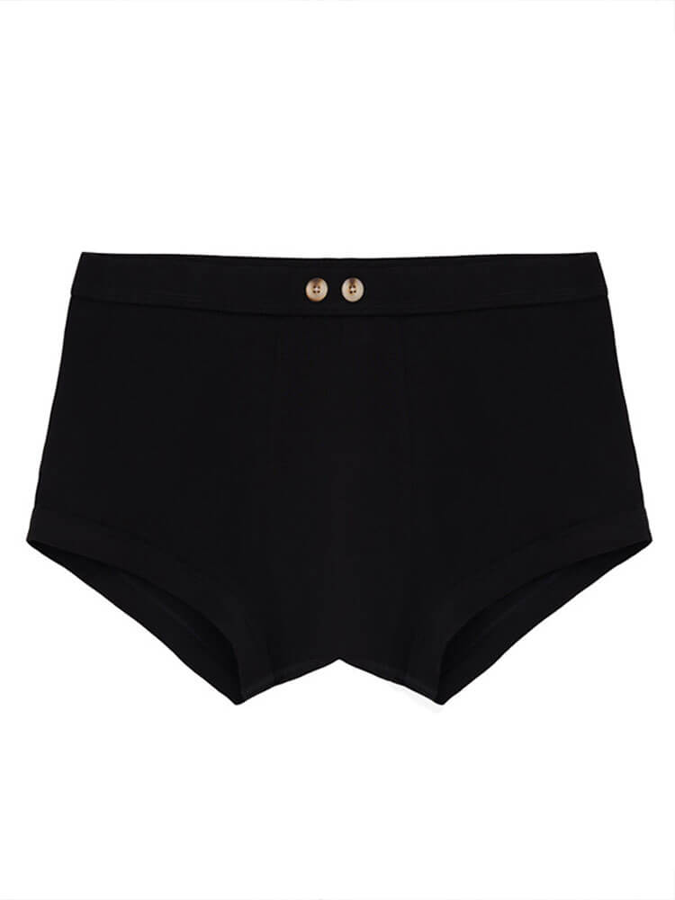 Men's Solid Color Button Soft Tencel Boxer Briefs