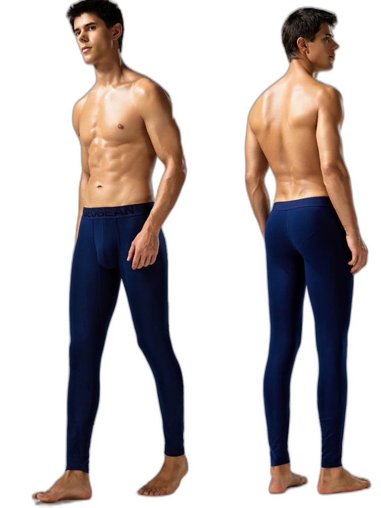 Seobean Men's Thin Autumn and Winter Essential Thermal Underwear Long Pants