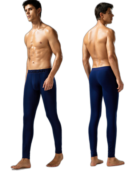 Seobean Men's Thin Autumn and Winter Essential Thermal Underwear Long Pants