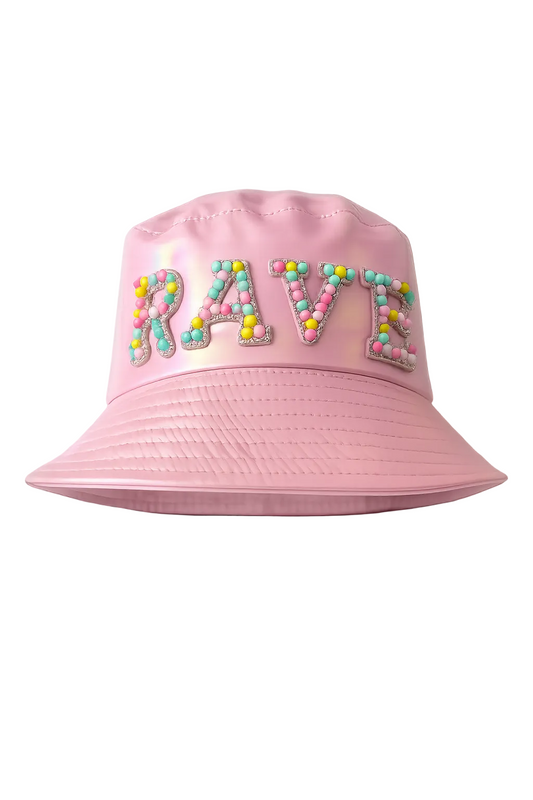 Rave Baby Pink Metallic Bucket Hat